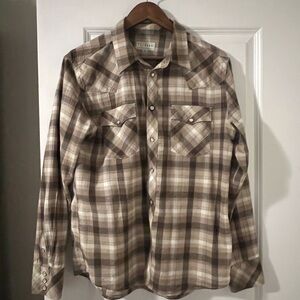 Tecovas Men's Tan Plaid Button Down Shirt